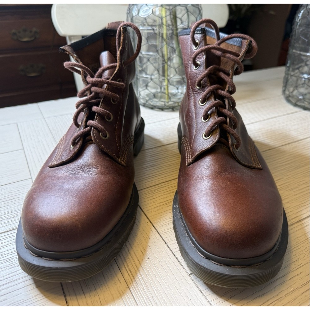Dr Martens Docs Men's 1460 Style Lace Up Brown Leather Combat Boots VTG Sz 13 US